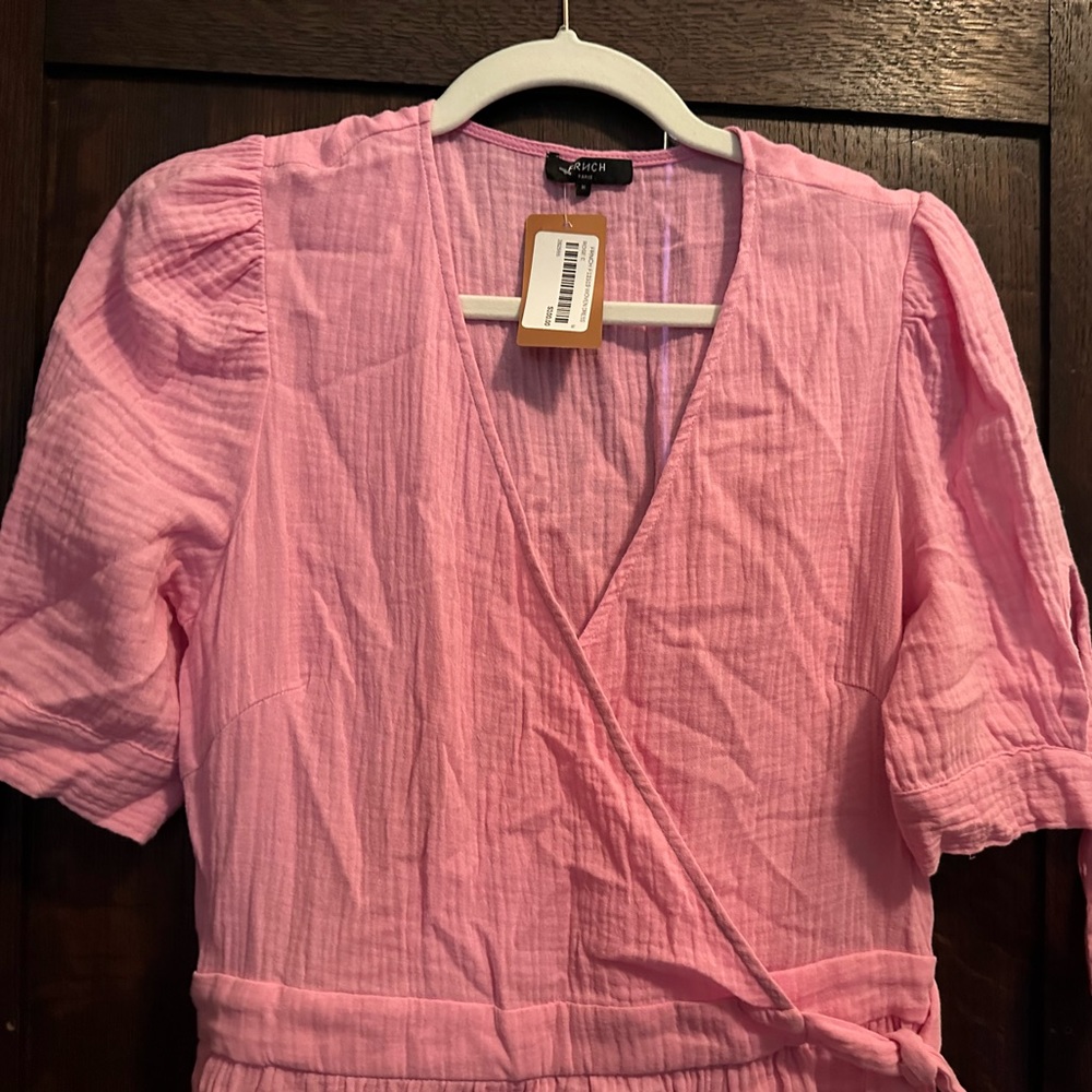 FRNCH Barbie pink wrap dress. NWT. Medium